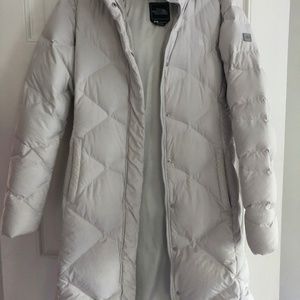 The North Face Long Parka in Cream, Small